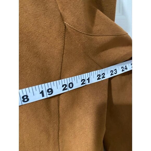 Defense D'Afficher Brown Button Down Top Blouse Shirt Suede France Size 5 - Picture 4 of 11